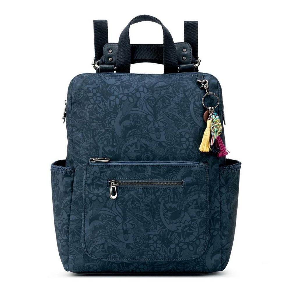 New! SAKROOTS Recycled Eco-Twill Loyola Convertible Backpack Crossbody Bag Blue - Picture 2 of 6